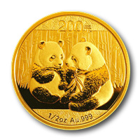 Panda 2009, 1/2 unciás  befektetési aranyérme
