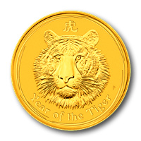 Tigris éve 2010, 1/4 unciás befektetési aranyérme