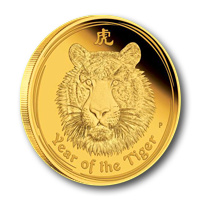Tigris éve 2010, 1000 gr befektetési aranyérme