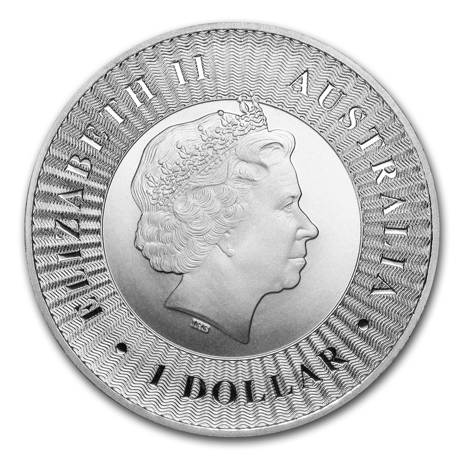Az Ausztrál Kenguru ezüstérme előlapján II. Erzsébet királynő arcmása látható
