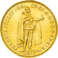 10 koronás magyar aranyérme