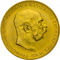 100 koronás osztrák aranyérme 1915