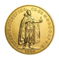 100 koronás magyar aranyérme 1908