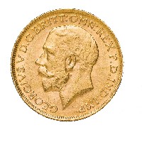 Perth Mint által vert sovereign aranyérme 1918-ból - előlap