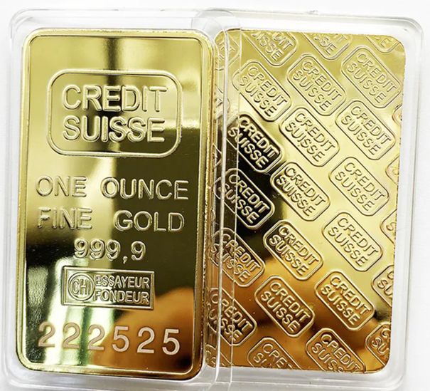A 2023-ban csődbement Credit Suisse Bank aranylapkája még mindig forgalomképes. Az arany önmagában hordozza az értékét. conclude.hu