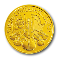 Bécsi Filharmonikusok 1 unciás aranyérme hátlap