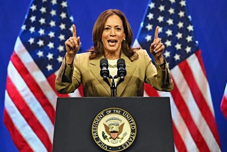 Kamala Harris alelnök Portré szemből Kamala Harris demokrata párti alelnökről