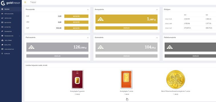 Széfbérlet helyett: a Goldtresor Arany és Ezüst tárolási megoldása