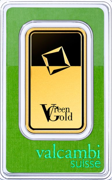 Zöld Arany Valcambi 100 grammos befektetési aranyrúd