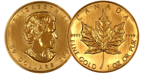Maple Leaf befektetési aranyérme 1 uncia